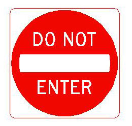 do not enter sign