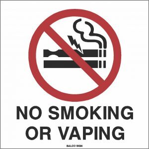 No Smoking or Vaping (Decal)